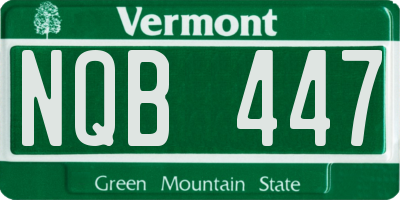 VT license plate NQB447