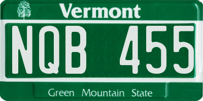 VT license plate NQB455