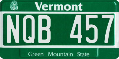 VT license plate NQB457