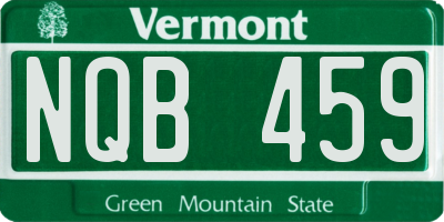VT license plate NQB459