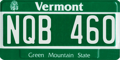VT license plate NQB460