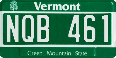 VT license plate NQB461