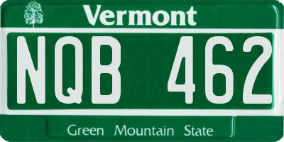 VT license plate NQB462