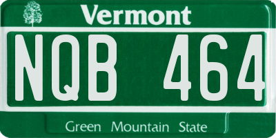 VT license plate NQB464