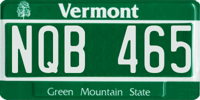 VT license plate NQB465