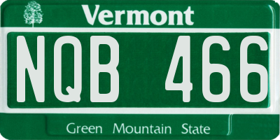 VT license plate NQB466
