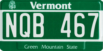VT license plate NQB467