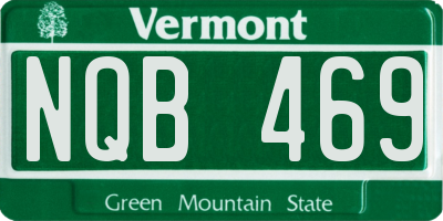 VT license plate NQB469