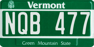 VT license plate NQB477