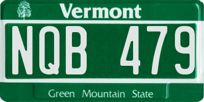 VT license plate NQB479
