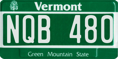 VT license plate NQB480