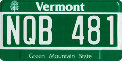 VT license plate NQB481