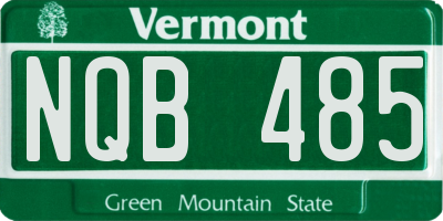 VT license plate NQB485