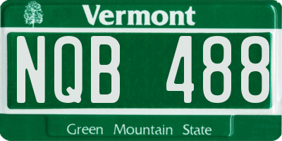 VT license plate NQB488