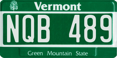 VT license plate NQB489