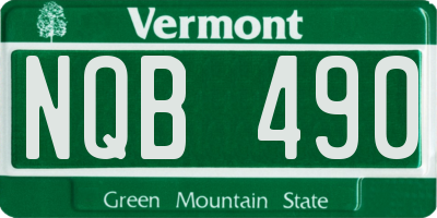 VT license plate NQB490