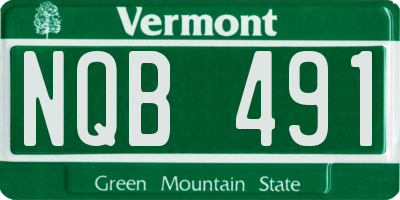 VT license plate NQB491