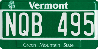 VT license plate NQB495