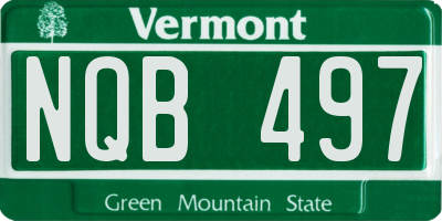 VT license plate NQB497
