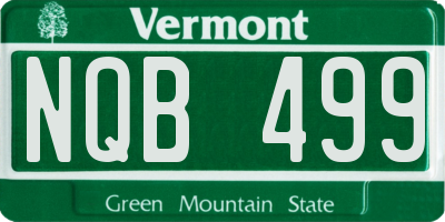 VT license plate NQB499