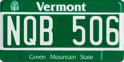 VT license plate NQB506