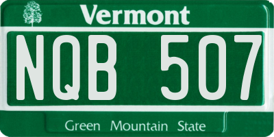 VT license plate NQB507