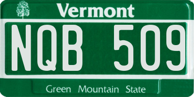 VT license plate NQB509