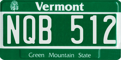 VT license plate NQB512