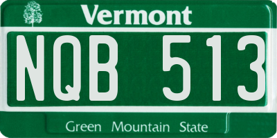 VT license plate NQB513