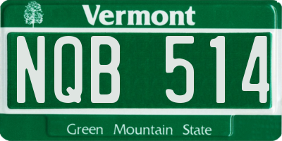 VT license plate NQB514