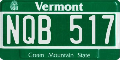 VT license plate NQB517