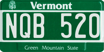 VT license plate NQB520
