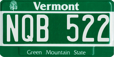 VT license plate NQB522