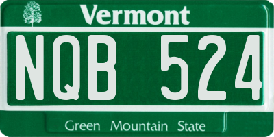 VT license plate NQB524