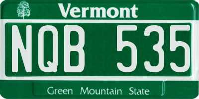 VT license plate NQB535