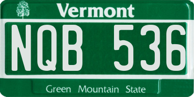 VT license plate NQB536