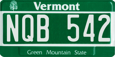 VT license plate NQB542