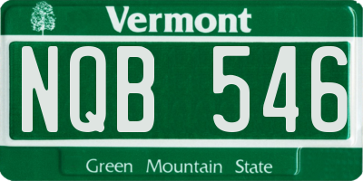 VT license plate NQB546