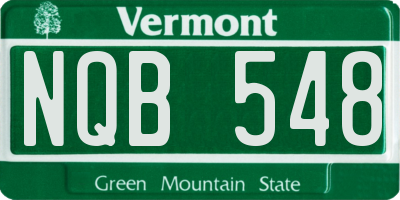 VT license plate NQB548