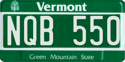 VT license plate NQB550