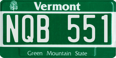 VT license plate NQB551