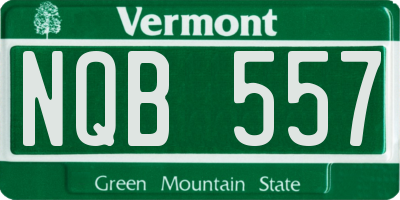 VT license plate NQB557