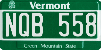 VT license plate NQB558