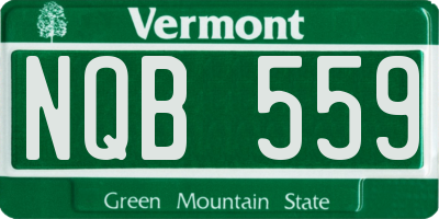 VT license plate NQB559