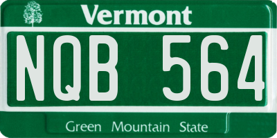 VT license plate NQB564