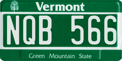 VT license plate NQB566