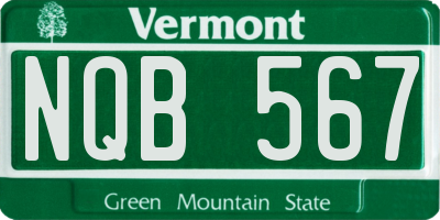 VT license plate NQB567
