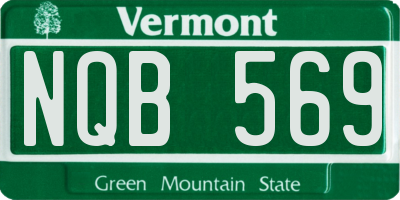 VT license plate NQB569