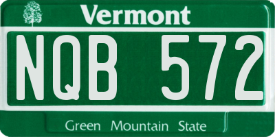 VT license plate NQB572