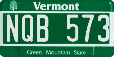 VT license plate NQB573